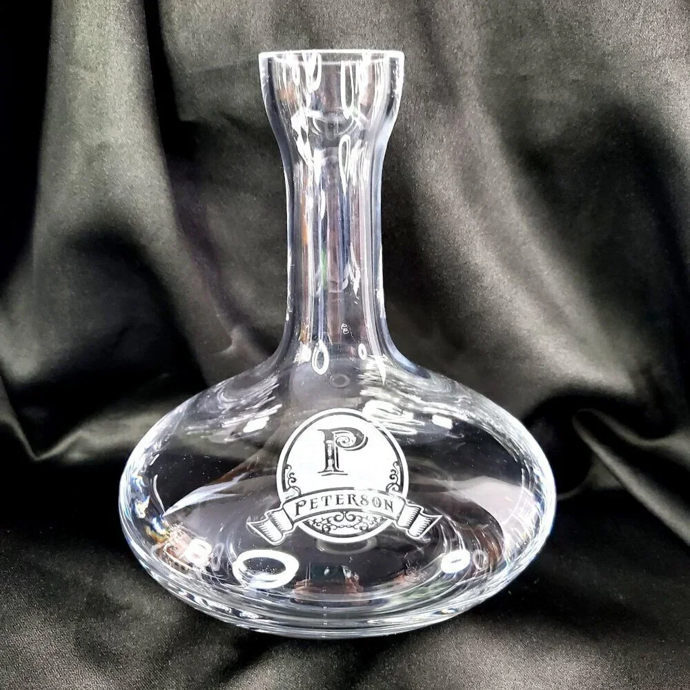 Peterson Ravenscroft Crystal Wine Decanter With Peterson Monogram Logo
